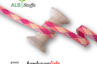 Albstoffe Kordel Plaid pink/senf 13,50m