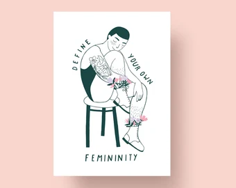 Notietzblock Postkarte Femininity