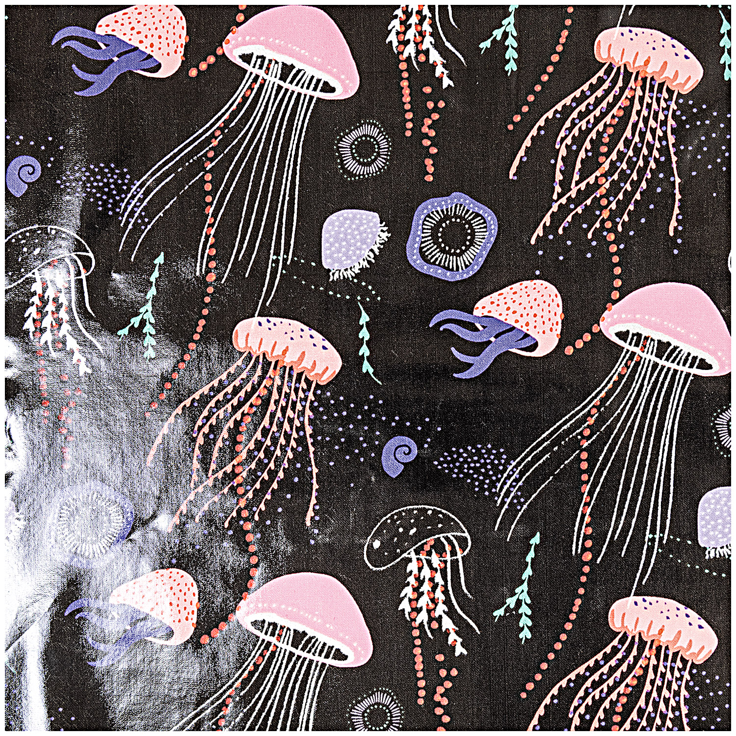 Rico Design PVC schwarze Quallen neon