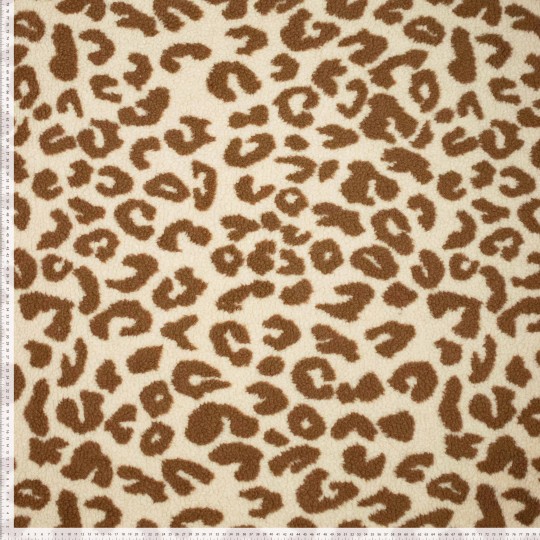 Polytex Stoffen Leo Plüsch creme braun