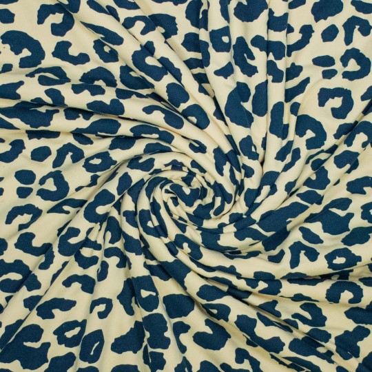Polytex Stoffen Kuschelsweat Leo creme navy