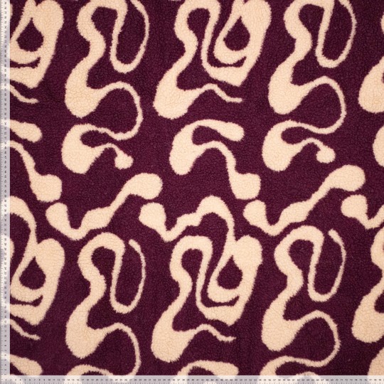 Polytex Stoffen Plüsch Waves bordeaux